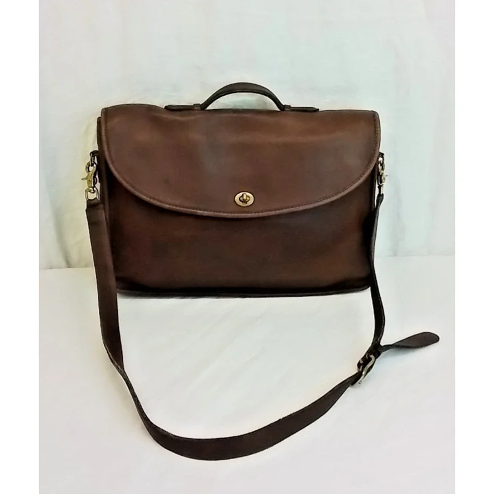 Coach Leather Lexington Briefcase Messenger Bag Mahogany VTG 1990 #J4150